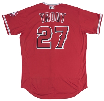 2018 Mike Trout Game Used Los Angeles Angels Alternate Jersey Photo Matched To 3 Games For 2 Home Runs (MLB Authenticated & Sports Investors Authentication)